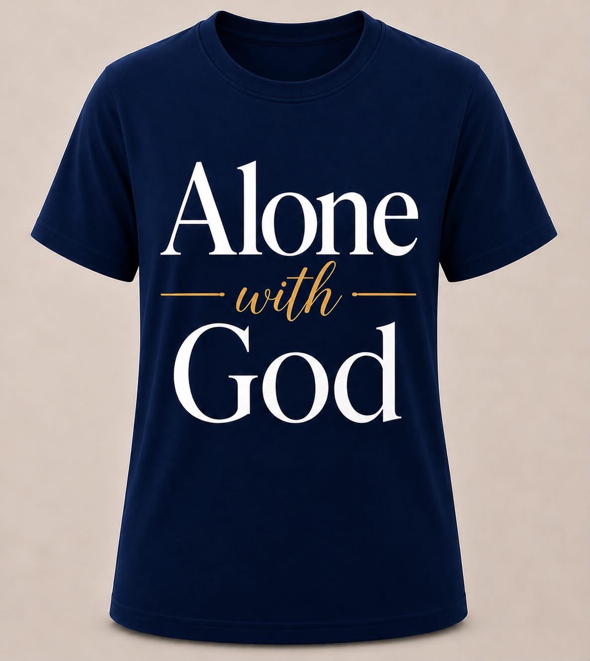 Navy blue Alone with God premium T-shirt